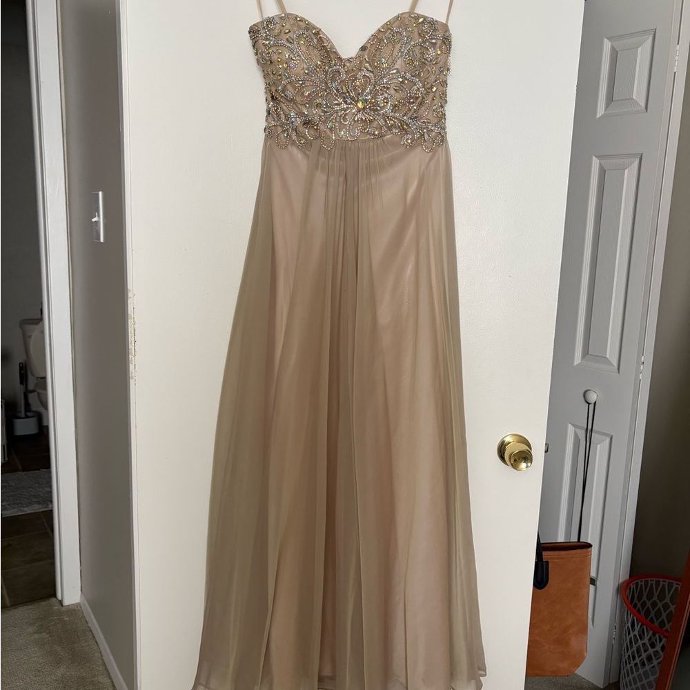 Sean Collection Strapless Dress - Gold and Beige